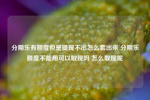 分期乐有额度但是提现不出怎么套出来 分期乐额度不能用可以取现吗 怎么取现呢