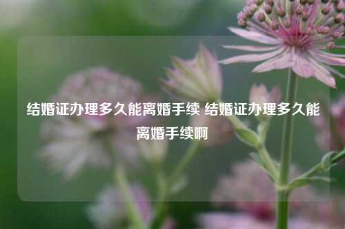 结婚证办理多久能离婚手续 结婚证办理多久能离婚手续啊