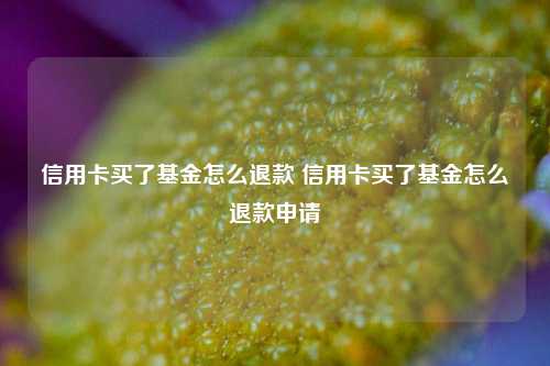 信用卡买了基金怎么退款 信用卡买了基金怎么退款申请