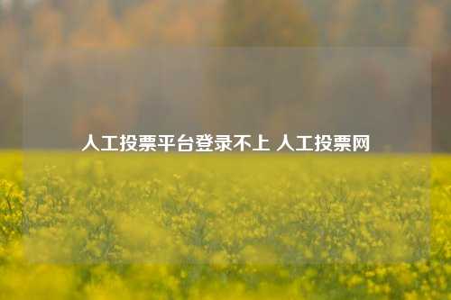 人工投票平台登录不上 人工投票网