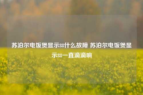 苏泊尔电饭煲显示88什么故障 苏泊尔电饭煲显示88一直滴滴响