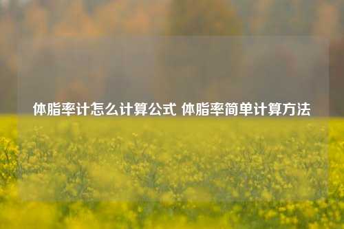 体脂率计怎么计算公式 体脂率简单计算方法