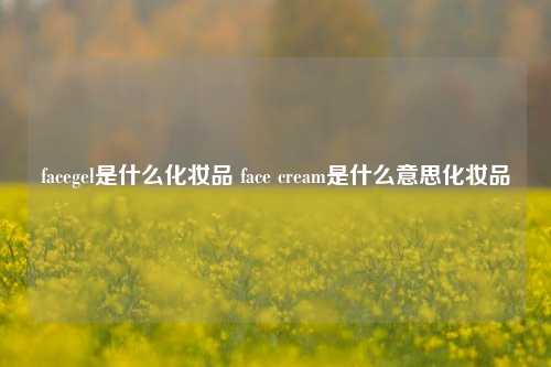 facegel是什么化妆品 face cream是什么意思化妆品