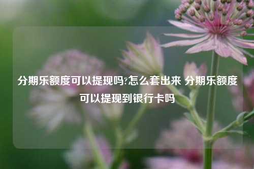 分期乐额度可以提现吗?怎么套出来 分期乐额度可以提现到银行卡吗