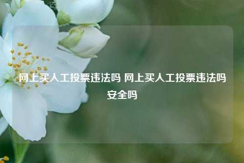 网上买人工投票违法吗 网上买人工投票违法吗安全吗