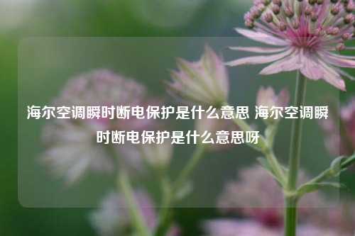 海尔空调瞬时断电保护是什么意思 海尔空调瞬时断电保护是什么意思呀