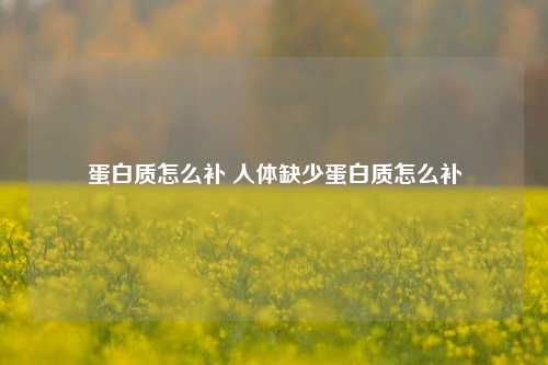 蛋白质怎么补 人体缺少蛋白质怎么补