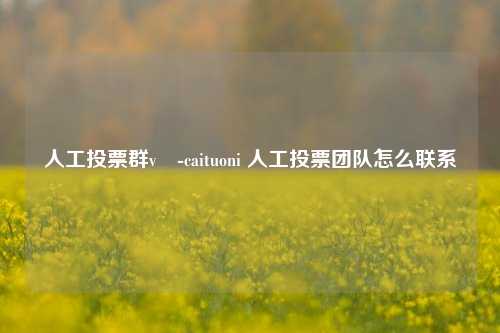 人工投票群v蓶-caituoni 人工投票团队怎么联系