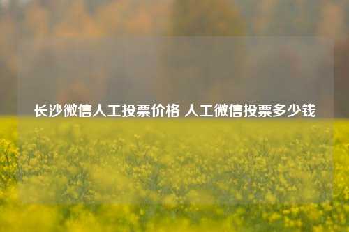 长沙微信人工投票价格 人工微信投票多少钱