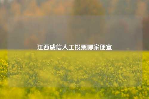 江西威信人工投票哪家便宜