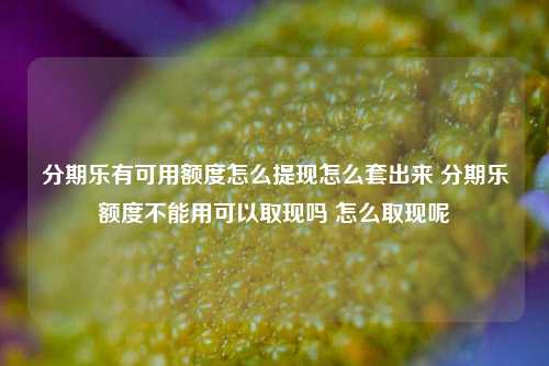 分期乐有可用额度怎么提现怎么套出来 分期乐额度不能用可以取现吗 怎么取现呢