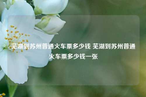 芜湖到苏州普通火车票多少钱 芜湖到苏州普通火车票多少钱一张