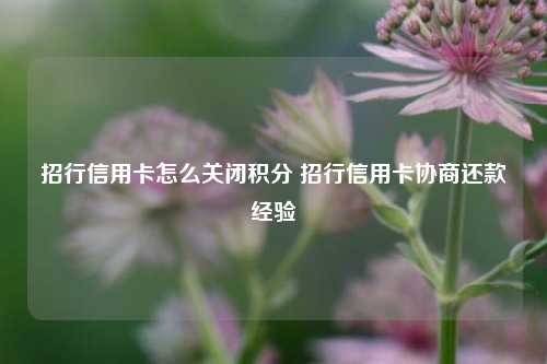 招行信用卡怎么关闭积分 招行信用卡协商还款经验