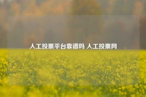 人工投票平台靠谱吗 人工投票网