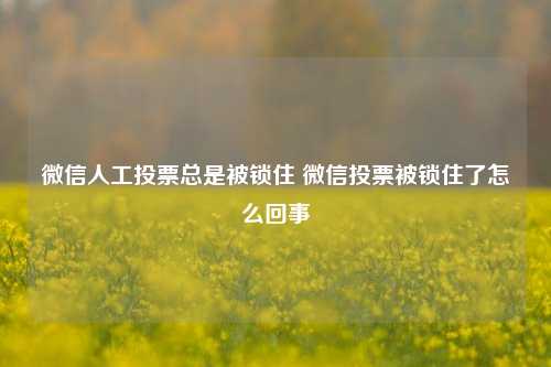 微信人工投票总是被锁住 微信投票被锁住了怎么回事