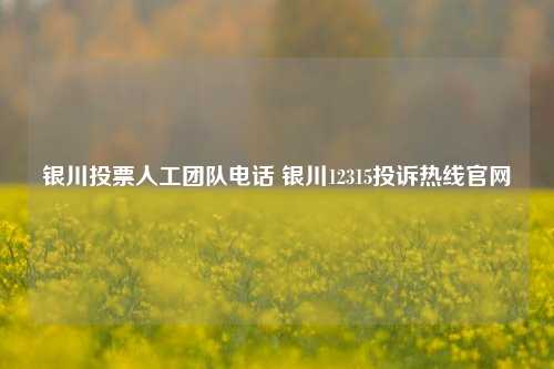 银川投票人工团队电话 银川12315投诉热线官网