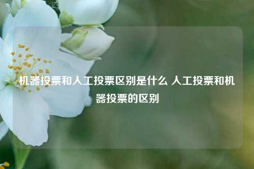 机器投票和人工投票区别是什么 人工投票和机器投票的区别