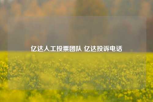 亿达人工投票团队 亿达投诉电话