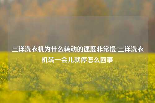 三洋洗衣机为什么转动的速度非常慢 三洋洗衣机转一会儿就停怎么回事