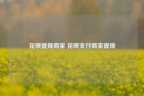 花呗提现商家 花呗支付商家提现