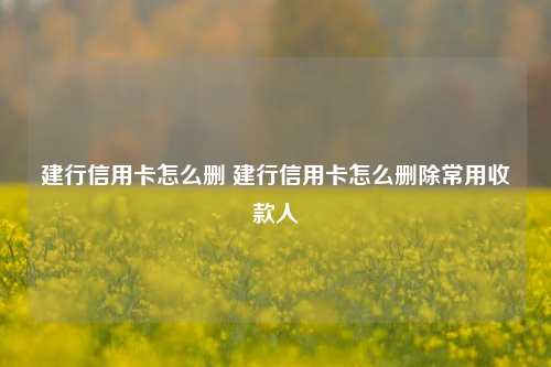 建行信用卡怎么删 建行信用卡怎么删除常用收款人