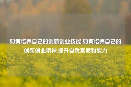 如何培养自己的创新创业技能 如何培养自己的创新创业精神,提升自我素质和能力