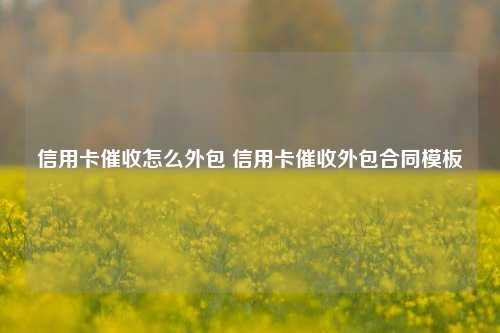 信用卡催收怎么外包 信用卡催收外包合同模板