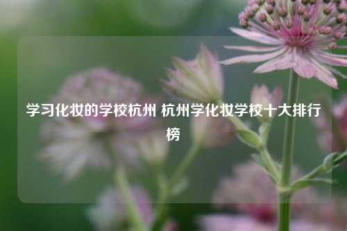 学习化妆的学校杭州 杭州学化妆学校十大排行榜