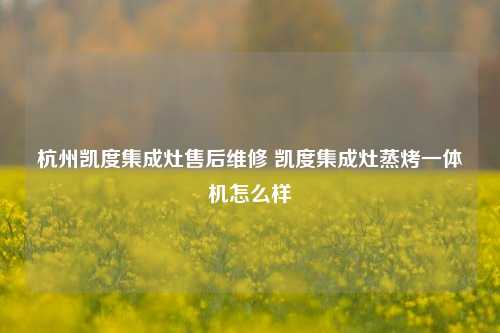 杭州凯度集成灶售后维修 凯度集成灶蒸烤一体机怎么样