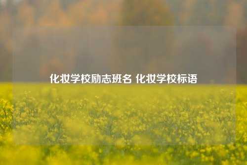 化妆学校励志班名 化妆学校标语