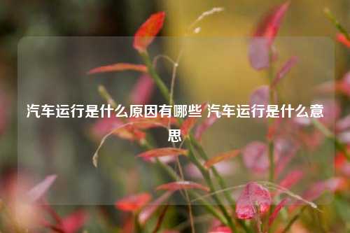 汽车运行是什么原因有哪些 汽车运行是什么意思